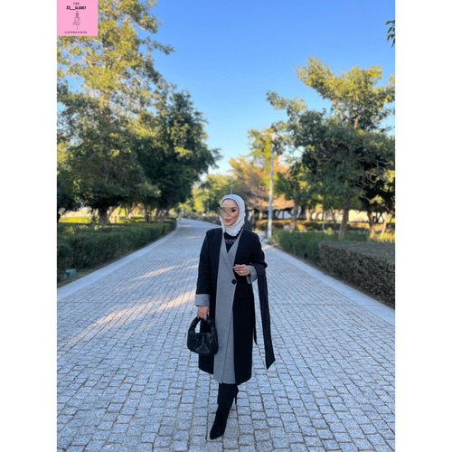 جاكيت طويل مع سكارف (معطف)