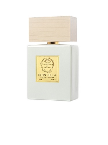 Scintilla - Top Notes  Iso E Super  Pineapple  Apple  Black Currant  Pear Middle Notes  Iris  Violet  Jasmine Base Notes  Iso E Super  oak moss  Pink Pepper  Patchouli  Amber