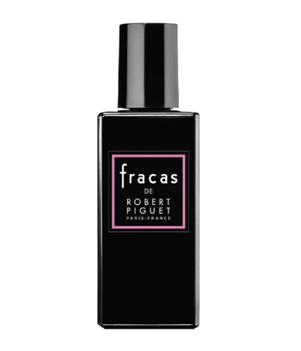 Fracas - Top notes are Peach, Orange Blossom, Hiacynth, Green Leaves, Mandarin Orange and Bergamot; middle notes are Tuberose, Jasmine, Gardenia, Osmanthus, Narcissus, Lily-of-the-Valley, Carnation, White Iris, Violet Root, Coriander, Rose Geranium and Rose; base notes are Musk, Amber, Sandalwood, Oakmoss, Vetiver and Cedar.