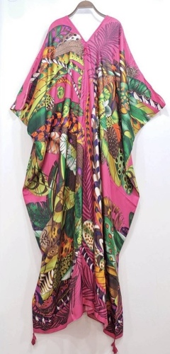 Dress - Silk Shawl Dress
Free Size…
Fits up to XXL
Shorter at the front than the sides
Approximately 52 inches in length