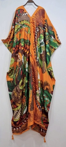 Dress - Silk Shawl Dress
Free Size…
Fits up to XXL
Shorter at the front than the sides
Approximately 52 inches in length