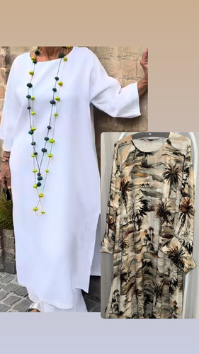 H Store Kw - Shirt - قميص طويل مفتوح  الجوانب لنن ستايل بنجابي