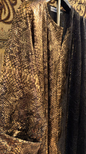 فستان سنيك ذهبي - فستان جلد الحية صيفي  لون قولد ذهبي  الطول التقريبي 54 انش