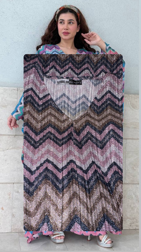 H Store Kw - فستان نقشة الميسوني - فستان صيفي&nbsp; نقشة الميسوني&nbsp; مع حزام&nbsp; فري سايز … الطول التقريبي 54-55