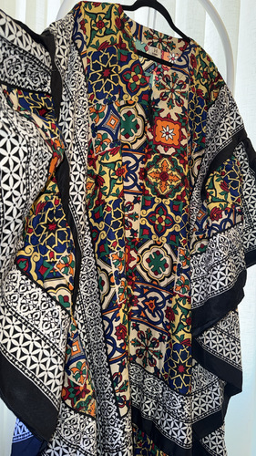 H Store Kw - Storm - فستان قطن كشمير&nbsp; فري سايز أوفر سايز&nbsp; الطول التقريبي&nbsp; 54-55 إنش