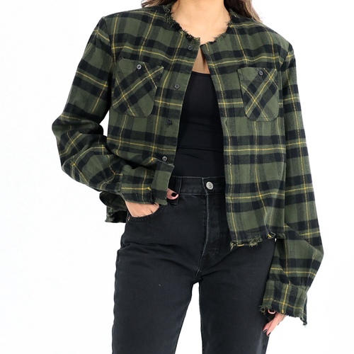 Checkered Olive Top