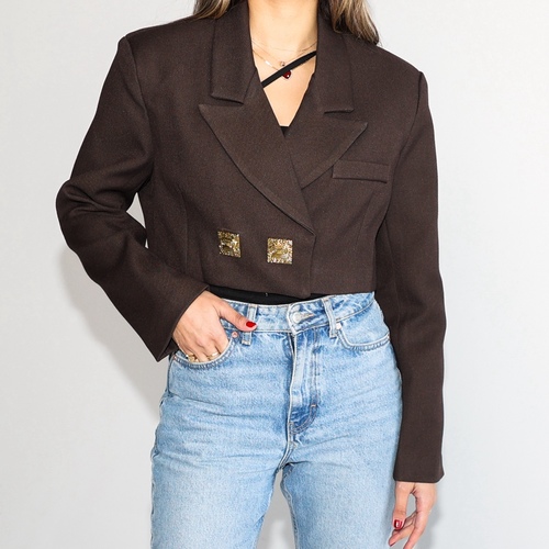 Cropped Jacket Brown