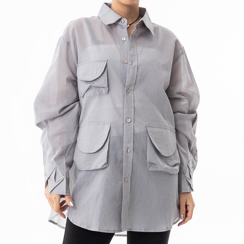 Pockets Top Grey