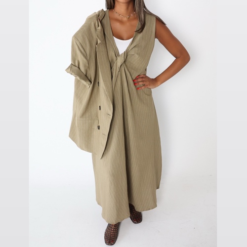 Beige stripe set ( Free size )
