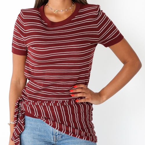 Stripe Maroon Top