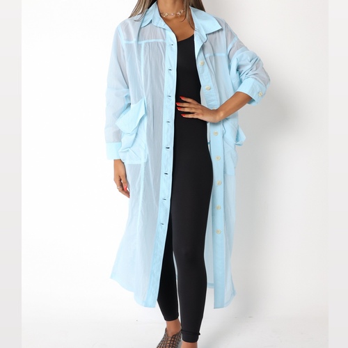 Voile cotton powder Blue