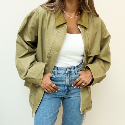 Olive Denim Jacket