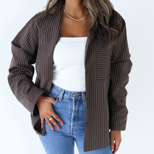 Dee Kyou - Brown Stripe Shirt