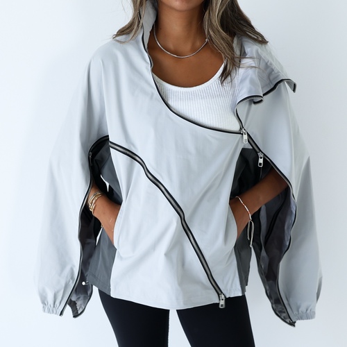 Zip up Grey Top