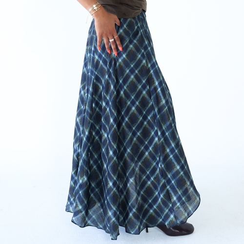 Checker Navy Blue Skirt