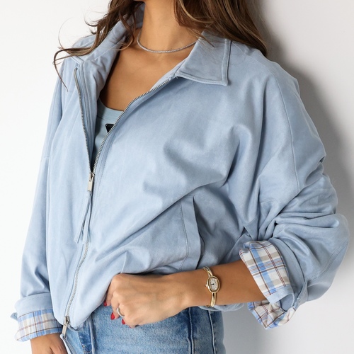 Sky Blue Suede Jacket