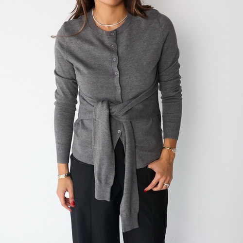 Knotted Cardigan Grey