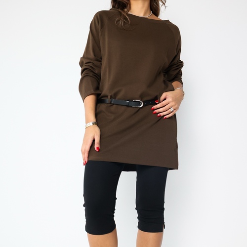 Cotton Top with belt brown