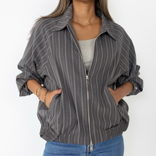 Soft Bomber Stripe Jacket