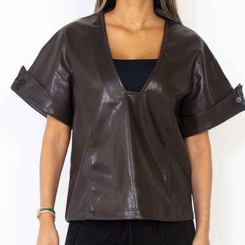 Brown Leather Top