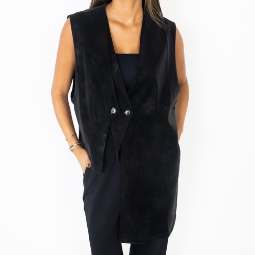 Suede Black Vest
