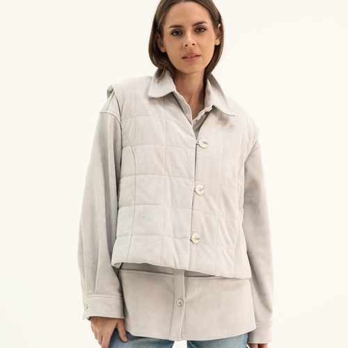 Top & vest suede Grey