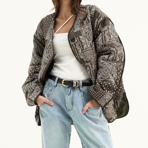 bomber bandana brown jacket