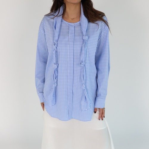 Plaid light blue Top