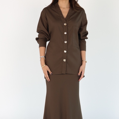 Brown Set Top & Skirt