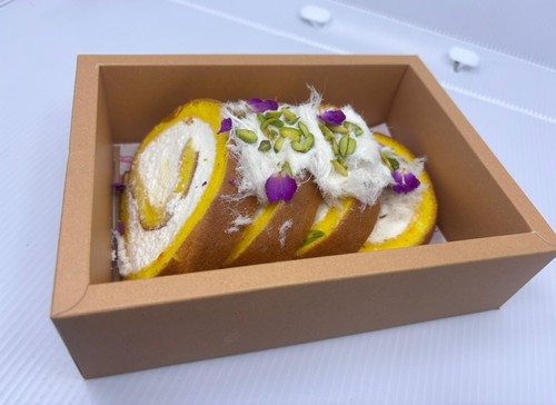 Small Saffron Swiss Roll