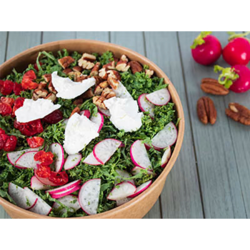 kale Salad. - kale, goat cheese, pecan, dried cheery, baby radish, preserved lemon served with honey, dijon dressing.