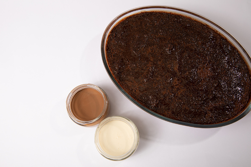 Chocolate Bread Pudding - Served in small pyrex. For 8 persons.