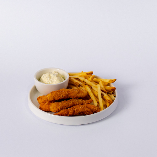 Chicken Tenders - Golden
  and crispy chicken tenders, served with a side of savory dipping sauce,
  making every bite a crunchy delight.