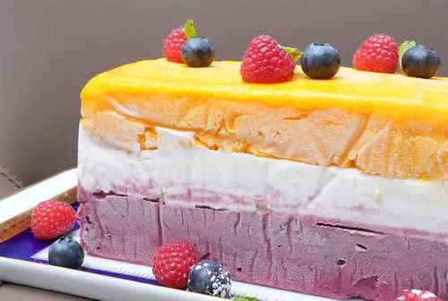 Cassata Ice Cream- (Vanilla, Mango, Strawberry) - Cassata Ice Cream (3 layers of ice cream) Molded Italian- style dessert (Vanilla, Mango and Strawberry)