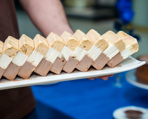 Cassata Ice Cream - (Vanilla, Chocolate, Caramel) - Cassata Ice Cream - (3 layers ) Italian-sytle desserts Flavors: ( Vanilla, Chocolate, Caramel)