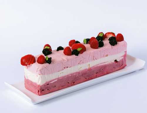 Cassata Ice Cream - Raspberry, Vanilla and Blackberry - Cassata Ice Cream - ( 3 layers) - Italian Dessert Flavors : Raspberry, Vanilla, Blackberry