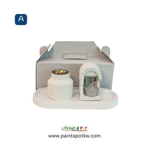 Paint A Pot Studio - Mubkhar Strips - Includes: tray Figure (can, bowl, diffuser, or plate) Vaporizer 6 colors a brush
 *Please write the letter of the required box in the notes*