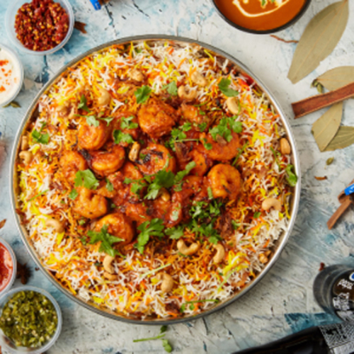 Family Meal 3 Person - Biryani meal for 3 persons, curd, achar, hot or red or green sauce and soft drink.