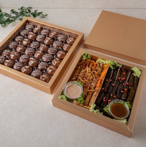 offer 12 - 36 pieces mini molten + mix box of grape leaves and musakhan