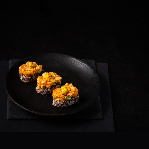 كينوا المقرمش مع الروبيان - أرز مقرمش مع الكينوا والمانجو والأفوكادو وصلصة المانجو