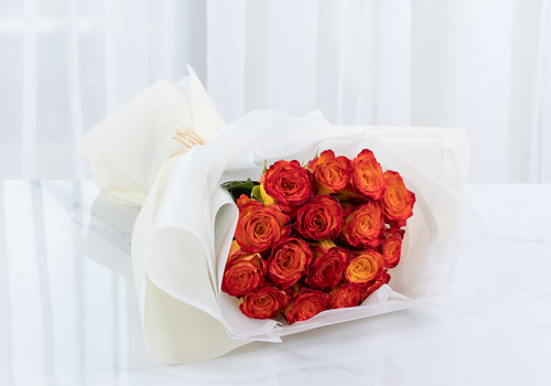 Tulas - A hand bouquet of 15 Big Roses