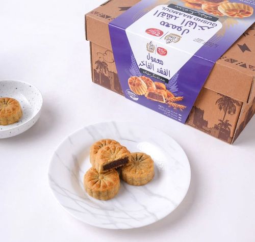 Maamoul cream without sugar, Ritaj Al-Ghala - Ingredients for cream maamoul without sugar: fine flour - vegetable ghee - date molasses - milk - premium dates - cream - anise - fennel ...