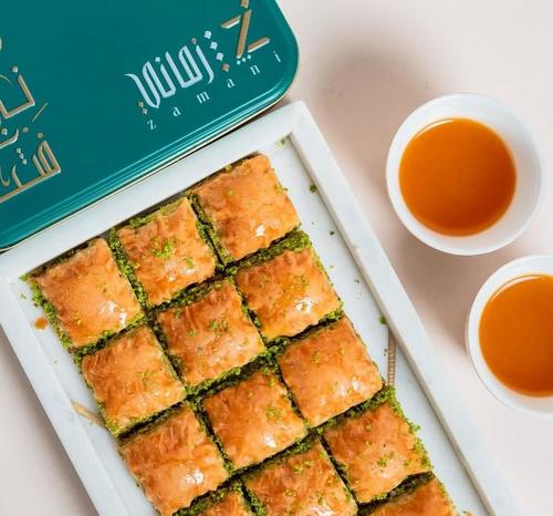 Small, traditional baklava cubes