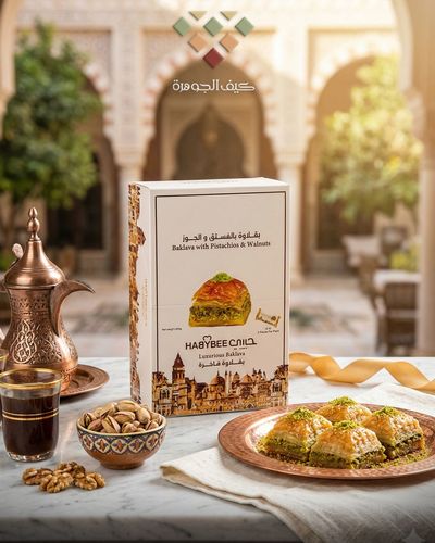 Premium pistachio and walnut baklava, 12 sachets, Habebi