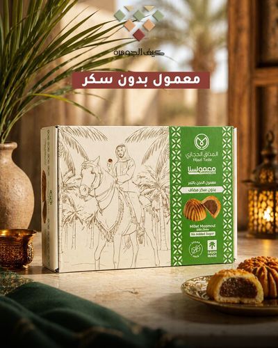 Millet cookies with dates, sugar-free, Hijazi style
