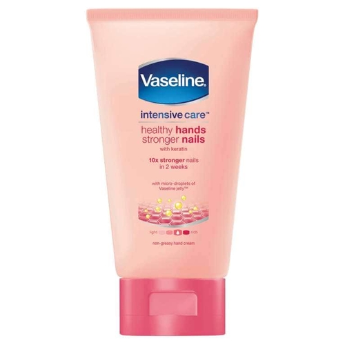 Nailed KW - Vaseline® Intensive Care™ Healthy Hands Stronger Nails Cream - With keratin, which deeply moisturises* to help restore very dry hands
Absorbs fast for a non-greasy feel.

*Within stratum corneum
75 ml