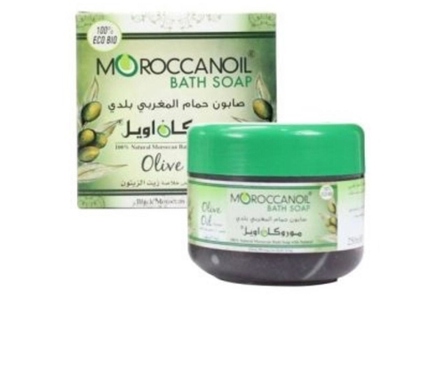 Nailed KW - MoroccanOil Bath Soap with Olive Oil, 250 ml - The original Black Moroccan soap with rich content of Olive oil to promote smooth and radiant complexion. This Soap softens the skin and gently removes skin toxins and layers of dead skin surfaces. Product Features : Brand: MoroccanOil Bath Body Category: Soaps Skin Type: All Capacity: 250 ml