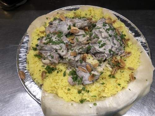 Mansaf ( 3 ) persons - Jordanian Mansaf with Arabic meat  and karaki jameed