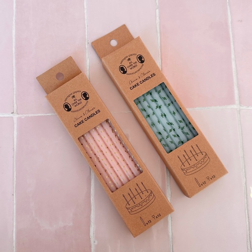 Tall Pastel Candles - Indicate choice in notes: pink or blue
PINK SOLD OUT
