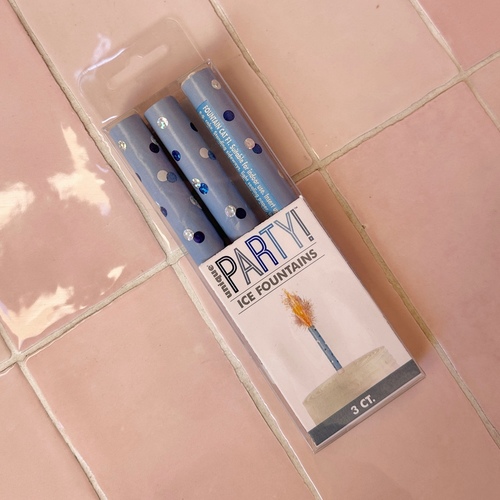 blue firecracker candles